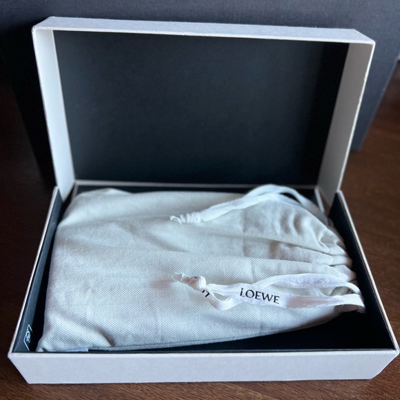 LOEWE ANAGRAM Imprinted Baby Blue Leather Gold Metal Snap Zip Coin Wallet - Picture 16 of 16